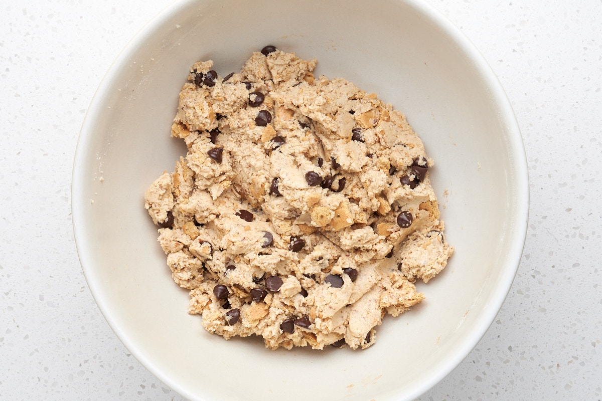 smores cookie dough in a bowl.