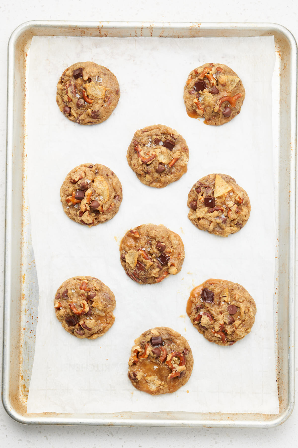baked cookies on baking sheet.
