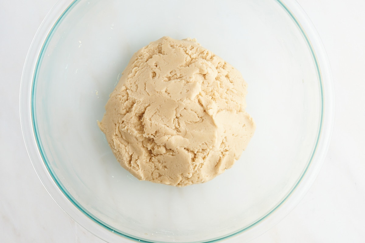 butter cookie dough in a bowl.